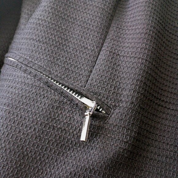 Lafayette 148 NYC Black Ruffle Trim Zip Jacket Blazer – Size 6 - Picture 5 of 12